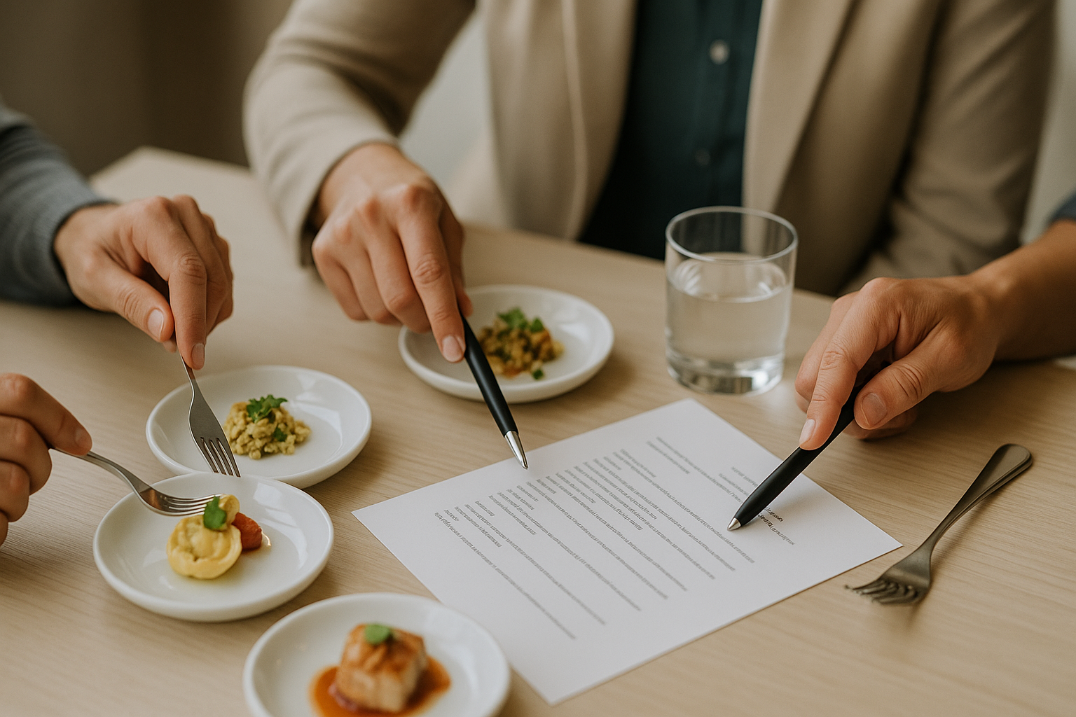 Menu review during catering tasting Chicago